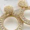 Gold and silver rhinestone ring earrings, fashionable, simple and versatile earrings, accessories, earrings, stud earrings, silver needle vintage accessories Application Scenario